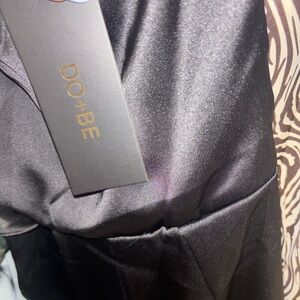 DO+BE Black Satin Dress NWT